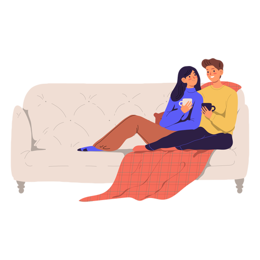 Couple on a couch illustration Transparent PNG & SVG vector file