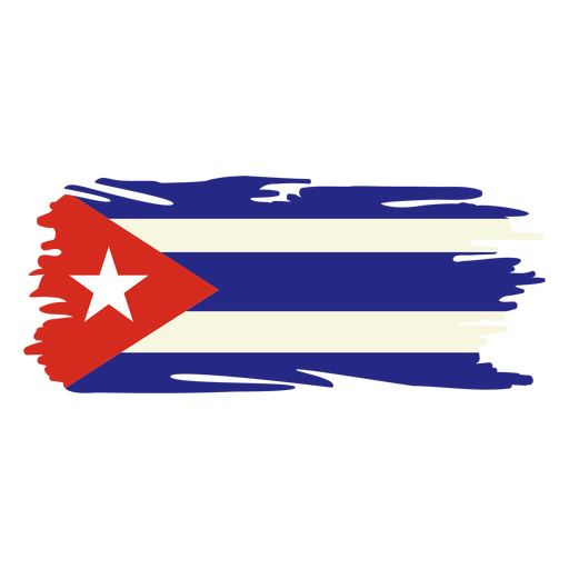 Diseño de bandera de Cuba Brushy Diseño PNG