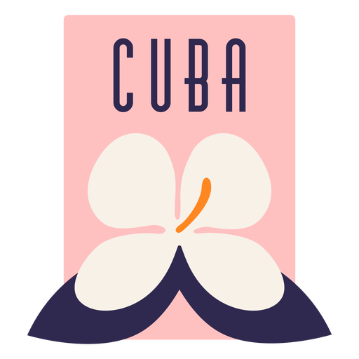 Cuba com design plano de flores Desenho PNG