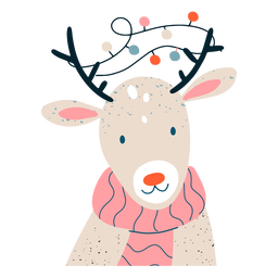 Cute reindeer festive illustration PNG Design