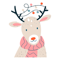 Ilustración festiva linda del reno
