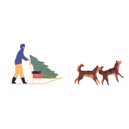 Carácter de hombre de trineo de perros Diseño PNG