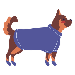 Ilustración de pose de pie de ropa de perro Diseño PNG