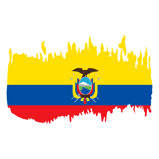 Desenho da bandeira brushy do Equador Desenho PNG