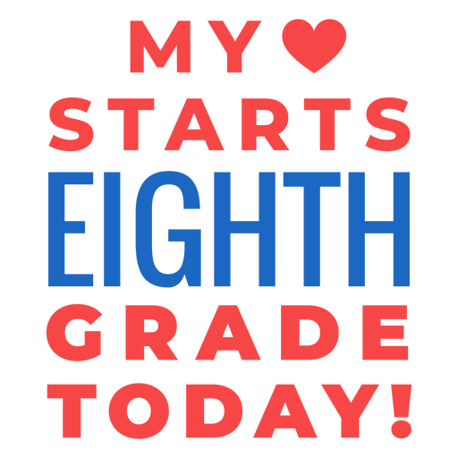 Eighth grade back to school lettering PNG Design