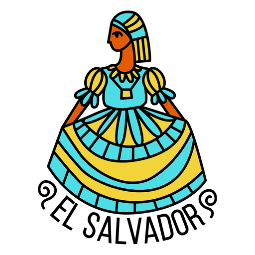 El Salvador Frau traditionelle Kleidung PNG-Design