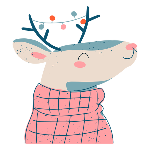 Ilustração festiva de rena de natal Desenho PNG