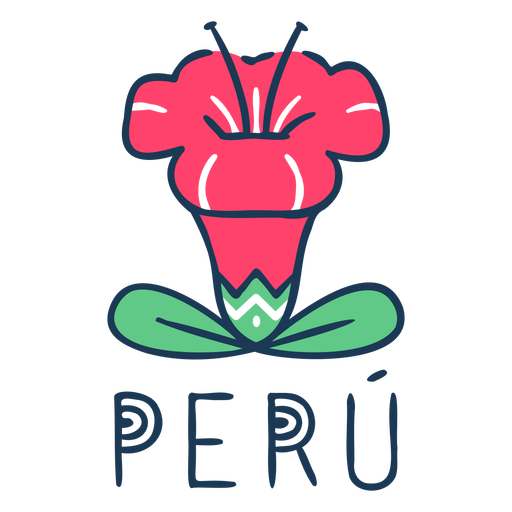 Blumen Peru Zitat Design PNG-Design