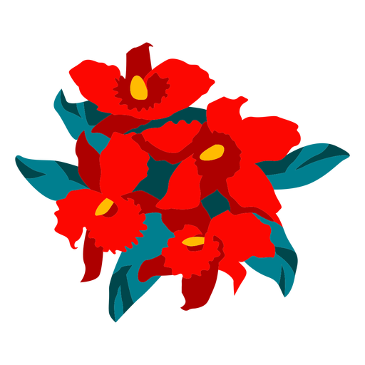 Ilustración colorida ramo florido Diseño PNG