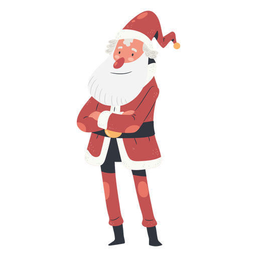 Papai Noel com braços cruzados Desenho PNG