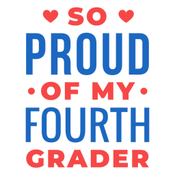 Letras orgullosas de cuarto grado Diseño PNG