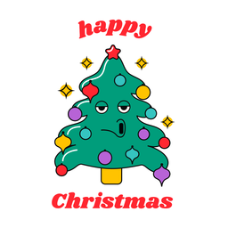 Frohe Weihnachten lustige Baumentwurf PNG-Design