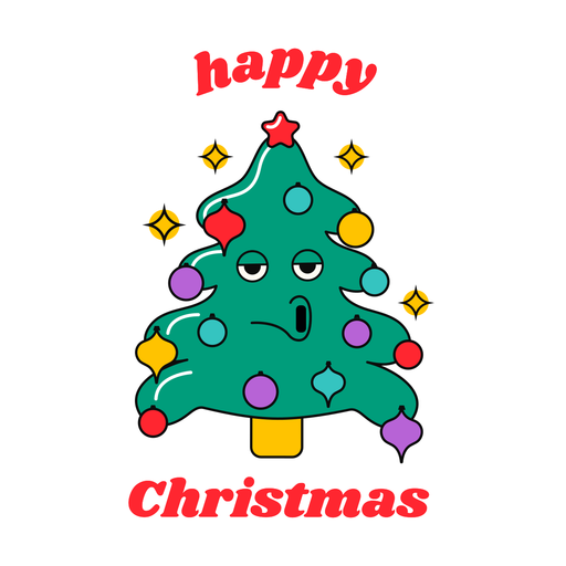 Diseño de árbol divertido feliz navidad Diseño PNG
