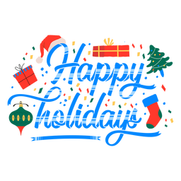 Letras de design de presente feliz Desenho PNG