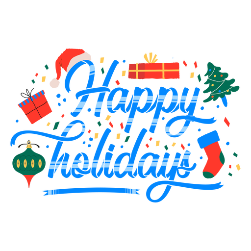 Happy holidays gift design lettering
