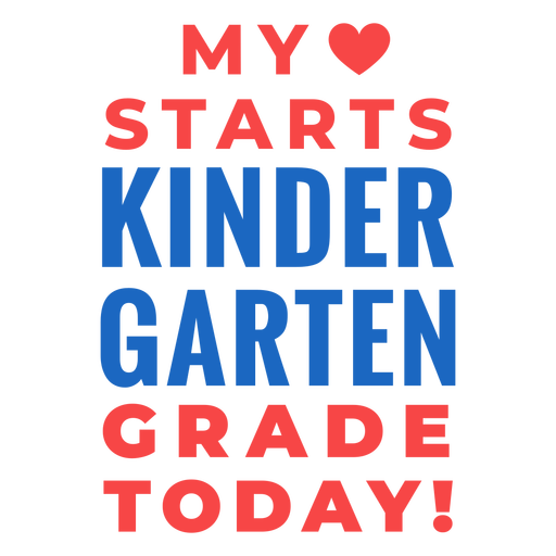 Kindergarten grade back to school lettering PNG Design