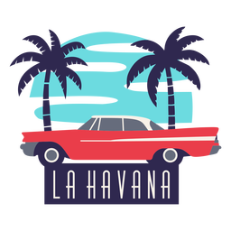 Flaches Design des traditionellen Autos La Havannas PNG-Design