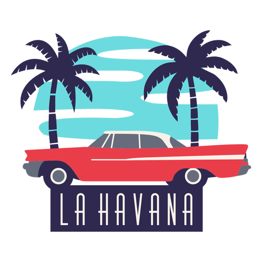 Diseño plano de carro tradicional la habana Diseño PNG