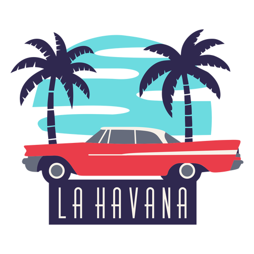Flaches Design des traditionellen Autos La Havannas PNG-Design