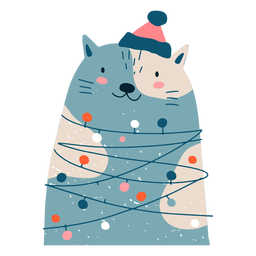 Lovely cat christmas illustration PNG Design