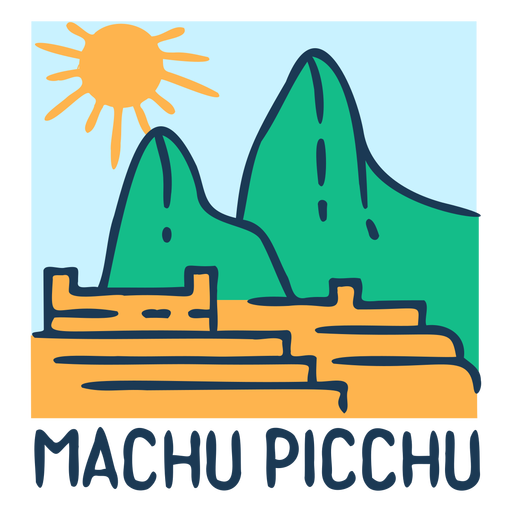Projeto paisag?stico de Machu Pichu Desenho PNG