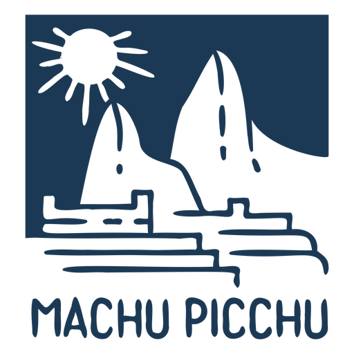 Machu pichu landscape design silhouette