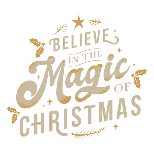 Magic christmas lettering - Transparent PNG & SVG vector file