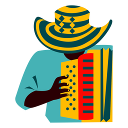 Homem tocando acordeão ilustração Desenho PNG