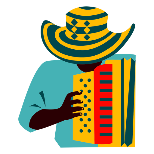 Man playing accordion illustration PNG Design