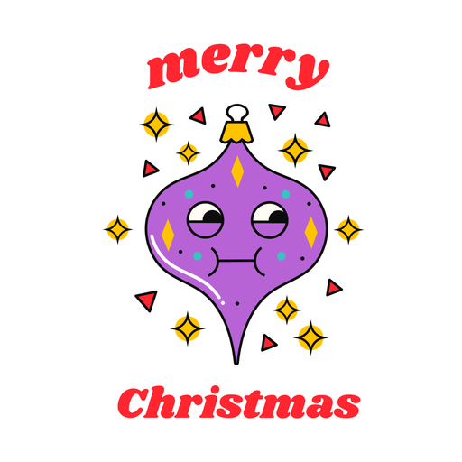 Diseño divertido del ornamento de la Feliz Navidad Diseño PNG