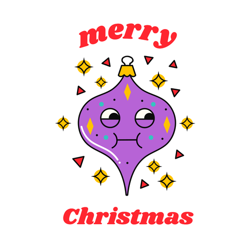 Merry christmas ornament funny design PNG Design