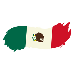 Bandeira mexicana com design brushy Desenho PNG