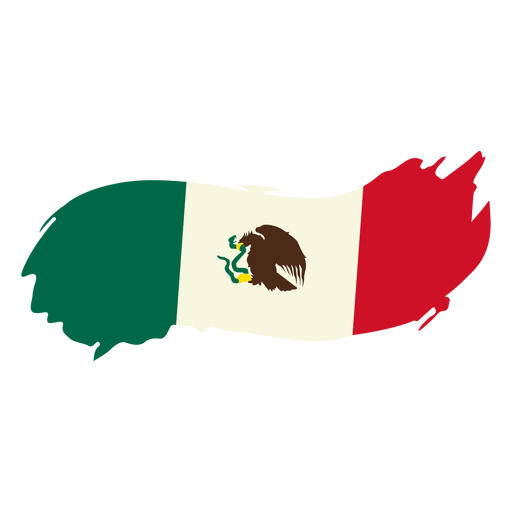 Bandera mexicana de dise?o brushy Diseño PNG