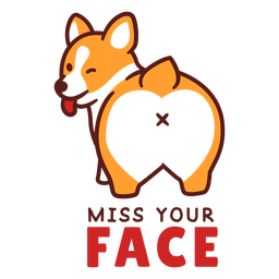 Extraño tu diseño de perro cara Diseño PNG