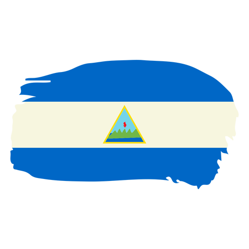 Desenho da bandeira pincelada da Nicarágua Desenho PNG