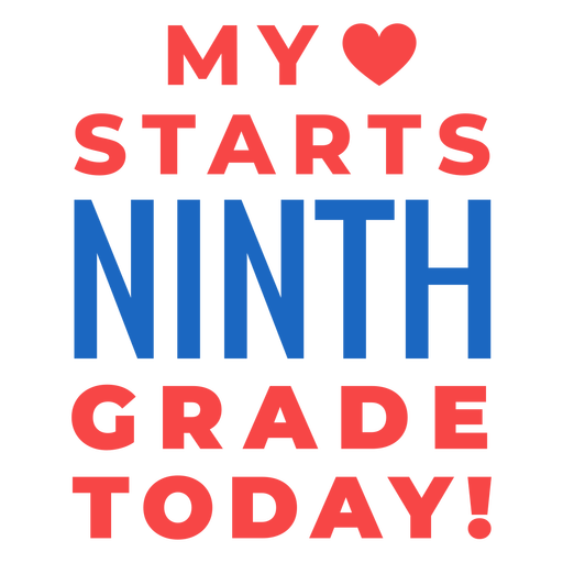 Ninth grade back to school lettering PNG Design