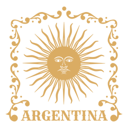 Ornamental sun badge argentina Desenho PNG