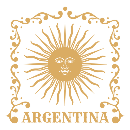 Insignia de sol ornamental argentina Diseño PNG