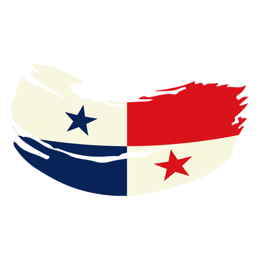 Desenho da bandeira pincelada do Panamá Desenho PNG