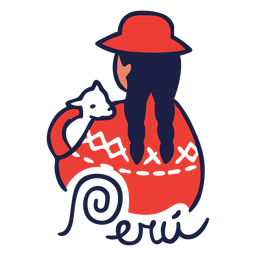 Diseño de mujer andina de Perú Diseño PNG