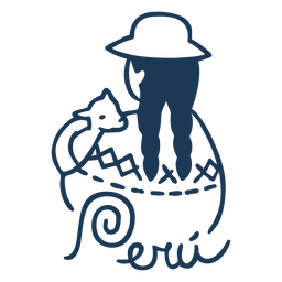Silueta de diseño de mujer andina de Perú Diseño PNG