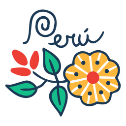 Design de país florido do Peru Desenho PNG