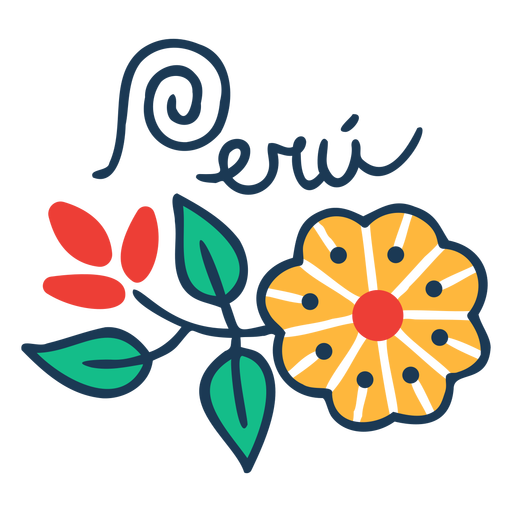 Design de pa?s florido do Peru Desenho PNG