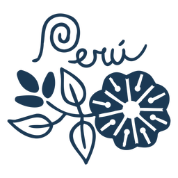 Projeto da silhueta do país florido do Peru Desenho PNG