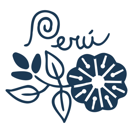 Diseño de silueta de país de flowerty de Perú Diseño PNG