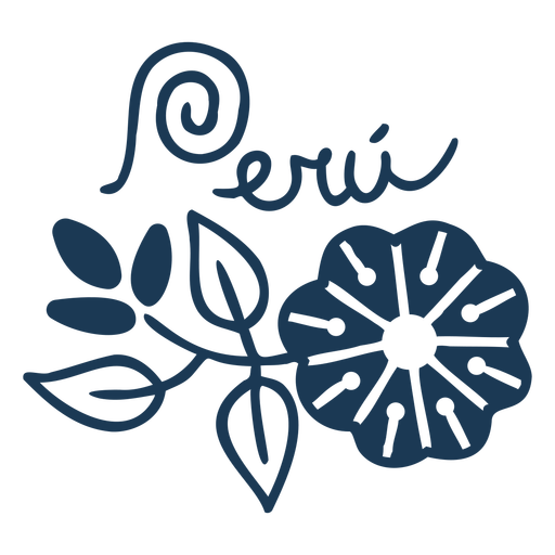 Peru flowerty country silhouette design PNG Design