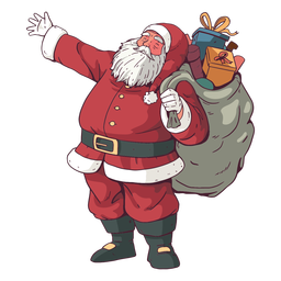 Santa claus carrying gifts illustration Transparent PNG