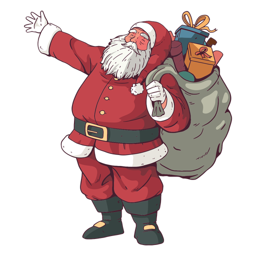 Santa claus carrying gifts illustration - Transparent PNG & SVG vector file