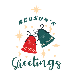 Season's Greeting Bells Badge PNG & SVG Design For T-Shirts