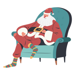 Ilustração do papai Noel sentado Transparent PNG